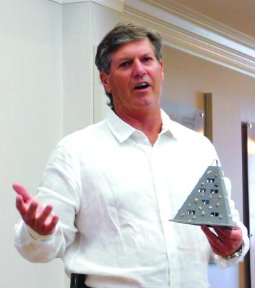 Mic Cowart with the artificial reef structure model