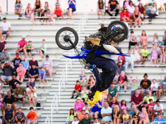 Motocross rider doing a flip