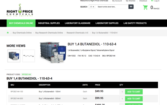 A former website that sold BDO chemicals
