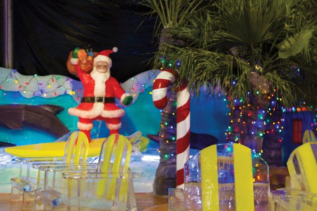 Massive Ice Sculptures at Festival of Lights at Moody Gardens