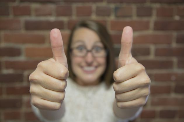 Person giving a thumbs up