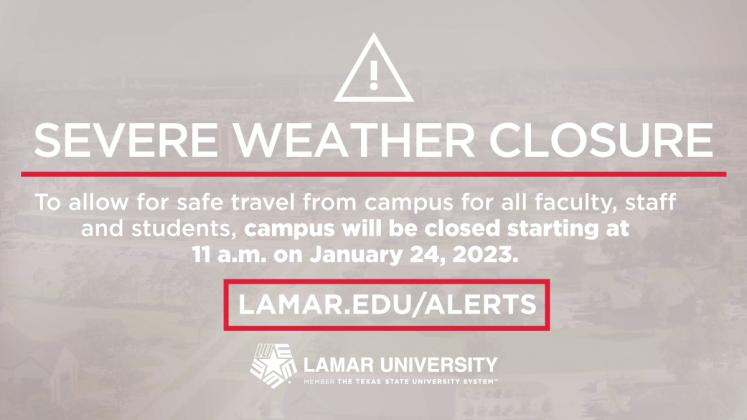 Lamar University weather alert.