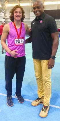 John Sanderson, left, and Carl Lewis. Courtesy photo.