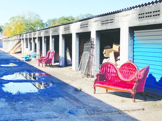 The damaged Purely Storage, located at 2214 Spurlock Rd. in Nederland.