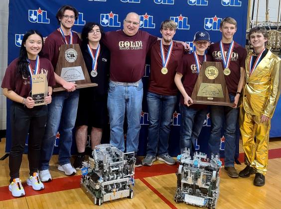 GOLD! members are (left to right) Jenny Tu, Bobby Barton, Audie Miller, Coach Vic Miller, Tristin Bell, Reese Rodgers, Clayton Eyre and Nathan Pyne.