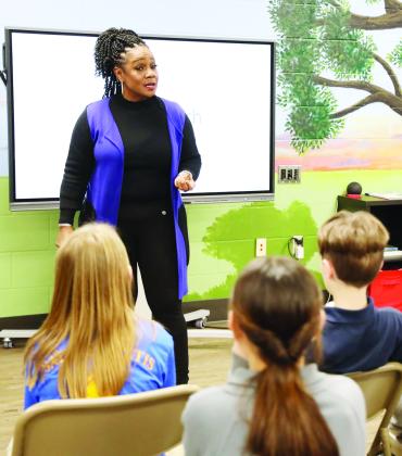 Jefferson County Sheriff Zena Stephens spoke to students at Beaumont ISD’s Curtis Elementary School as part of the new campus Leadership Series.