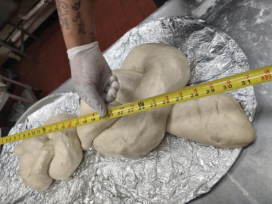 Record-breaking garlic knot from Benny's Pizza