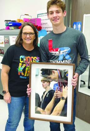 Lumberton swim coach and Evan Bernard. Courtesy photo.