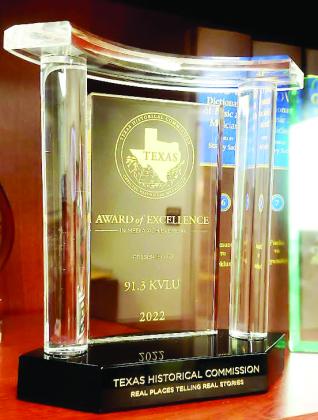 KLVU radio was recognized as the 2022 recipient of the Award of Excellence in Media Achievement by the Texas Historical Commission.