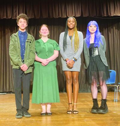 West Orange-Stark High School winners (left to right): Ryan Paz (2nd Place in Declamation), Alexis Baumgartner (1st Place in Declamation), Ciara Dunn (2nd Place in Interpretive Reading), and Camryn Nevils (1st Place in Interpretive Reading).