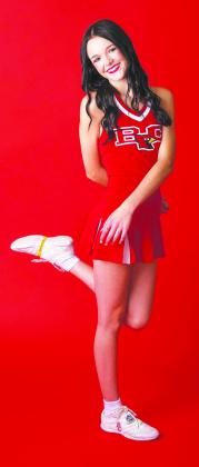 Addison Minter in her Bridge City cheerleader uniform
