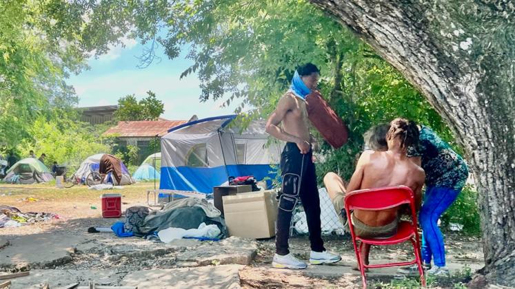 Current homeless camp in the Oaks area