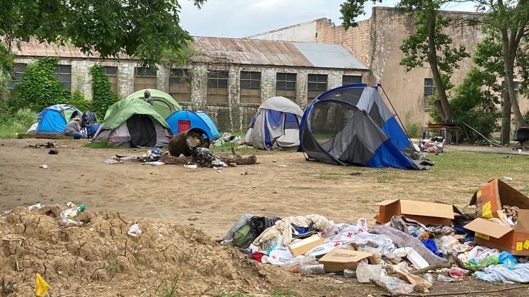 Current homeless camp in the Oaks area