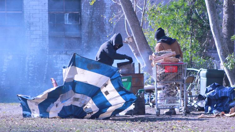 Current homeless camp in the Oaks area