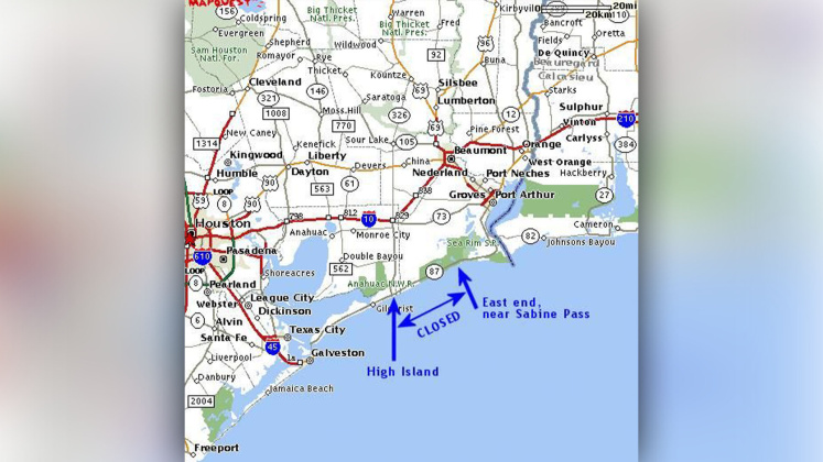 Sabine Pass road map