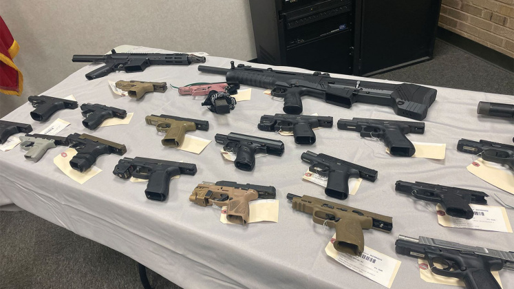 Beaumont Police Department displays some of the firearms confiscated during Operation Cease Fire