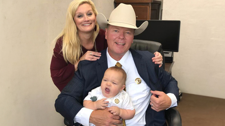 Bobby and Brandy Smith with their oldest of four grandchildren