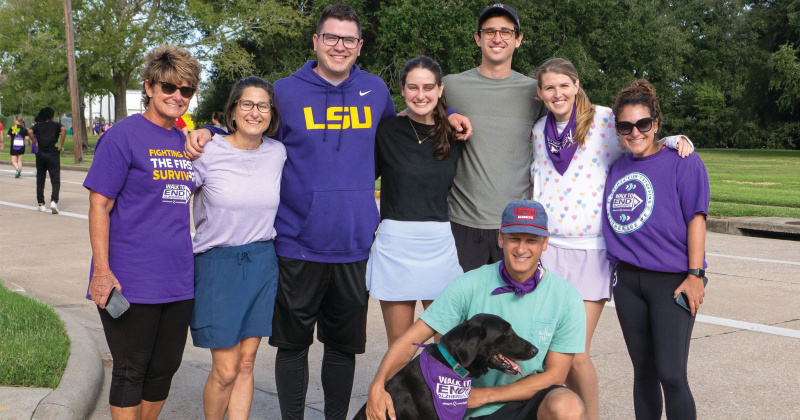 Veronica Messina, Connie Prewitt, Andrew Messina, Lucy Prewitt Mullins, Michael Mullins, Mary Margaret Roane Prewitt, Madelyn Messina, Slick the Dog and Nick Prewitt