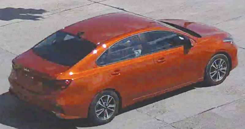 Orange Kia used in theft of vehicle