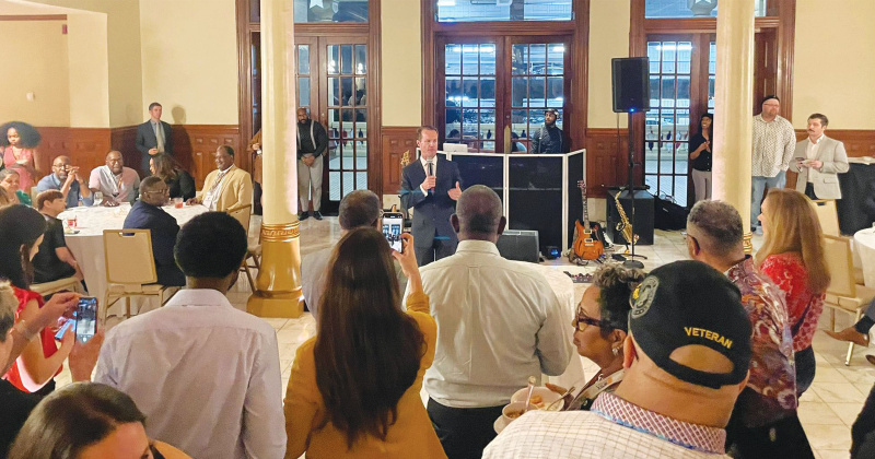 Phelan welcomes Southeast Texas reps to Golden Triangle Days in Austin.