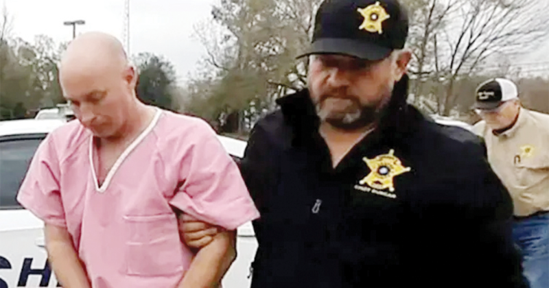 Adam Isaacks during his arrest by the Jasper County Sheriff’s Office in December 2021.