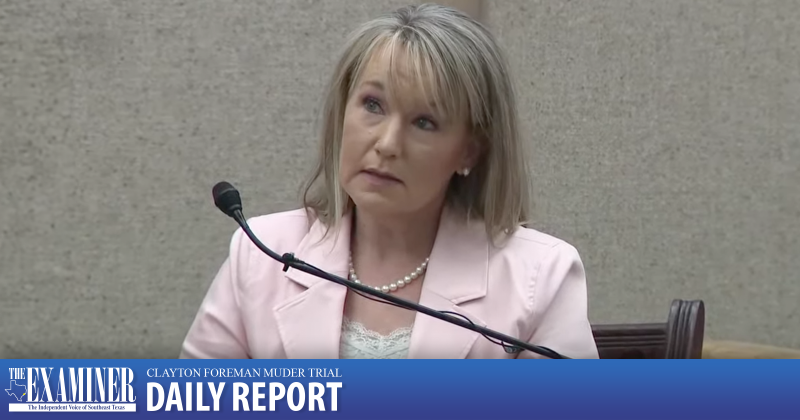 Tanya Dean from the Houston DPS Crime Lab concluded day six's testimony prior to Judge Stevens announcing a recess until 9 a.m. Wednesday morning so that the court could take care of legal matters in the absence of the jury.