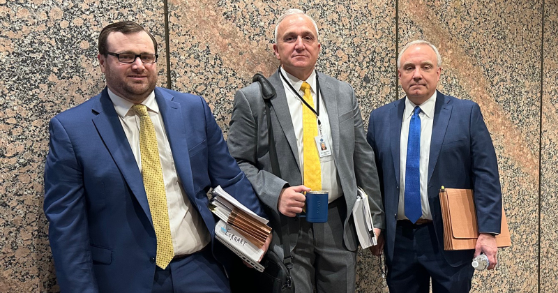 Prosecutors, left to right, Sonny Eckhart and Mike Laird alongside Jefferson County First Assistant District Attorney Pat Knauth.