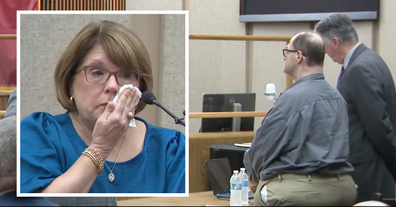 Allison Edwards Brocato (insert) gives an emotional recap of the days leading up to her twin sister Mary Catherine Edwards’ murder. Defendant Clayton Foreman and his attorney stand during court proceedings. 