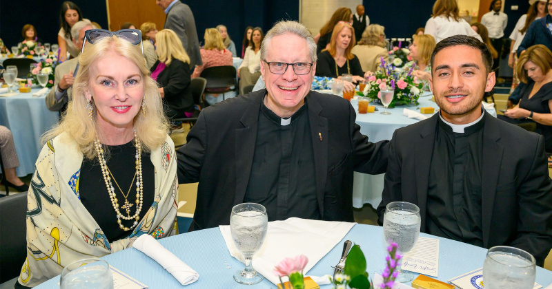 Lisa Parigi, Fr. Kevin Badeaux and Fr. Senovio Sarabia