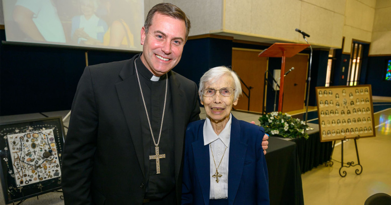 Bishop David Toups and Sr. Emily Bordages