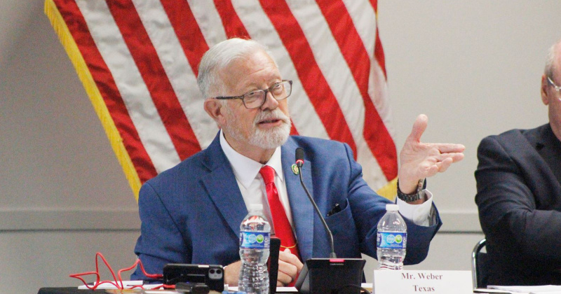 U.S. Rep. Randy Weber asks a question during the April 9 field hearing