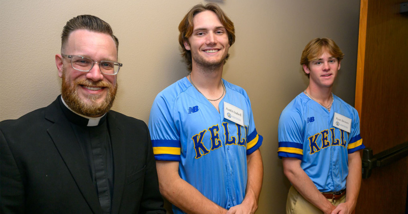 Fr. Anthony McFarland, Austin Isabell and Ryan Brown