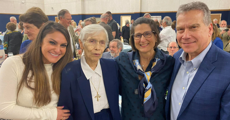 Madelyn Messina, Sr. Emily Bordages, Connie Prewitt and Vincent Messina