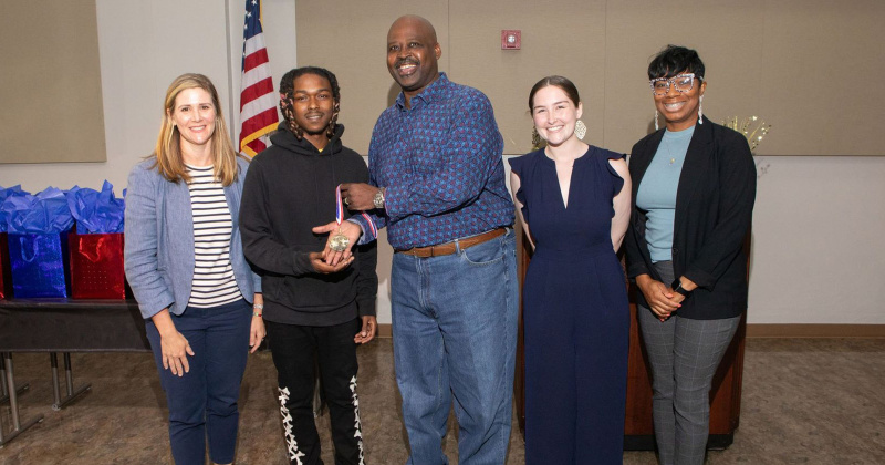 Justin Littles Jr. recieves the Motiva Excellence scholarship
