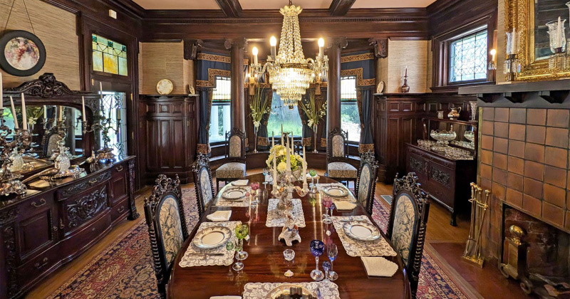 The McFaddin-Ward House dining room set.