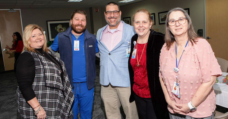 Baptist Cancer Network Regional Director Gay-Lynne Jones, RN, Baptist Hospitals of Southeast Texas Day Surgery Director Aaron Lockard, RN, Baptist Hospitals of Southeast Texas GME Institutional Coordinator Garrett Craver, LPC Supervisor, M.Ed., MBA, Baptist Hospitals of Southeast Texas Foundation Executive Director Kim Moncla, CFRE, and Baptist Hospitals of Southeast Texas Chief Nursing Officer Kathy Degenstein-Gartman, RN, MSN
