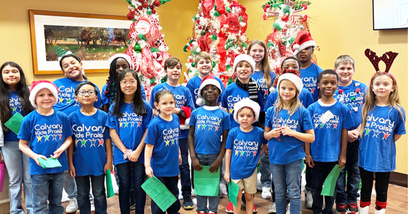 Calvary Kids Praise team celebrates the holiday spirit with patients and staff at Baptist Hospitals of Southeast Texas.