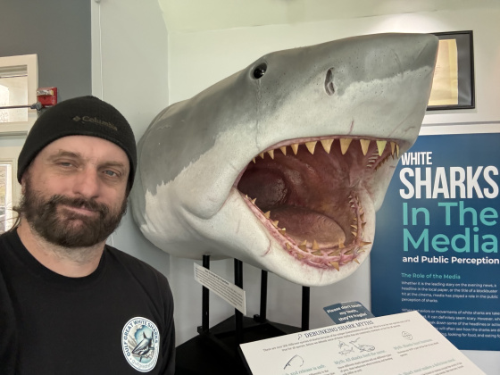 Chester Moore at the Atlantic White Shark Conservancy in North Chatham, Massachusetts.