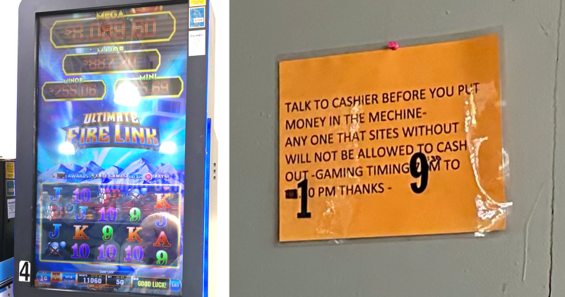 Signage posted within Pick N Shop — 870 S. Major Dr. — indicating cash payout.