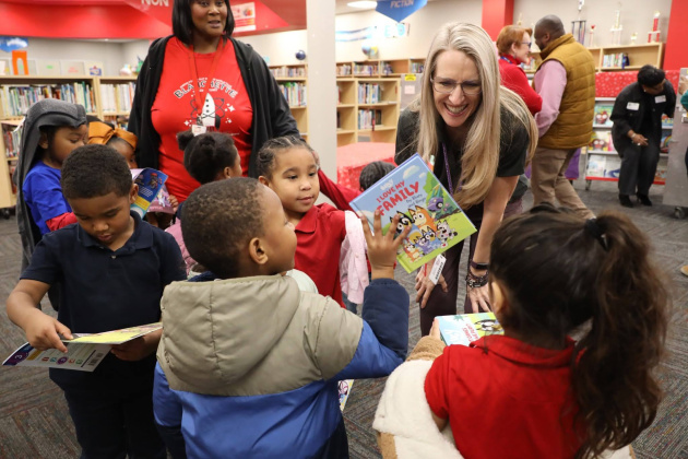 Students at Blanchette Elementary School received books from the Spindletop Rotary Club Jan. 30, courtesy photos.