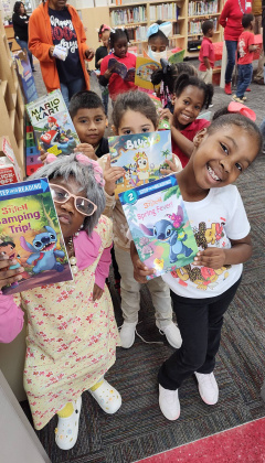 Students at Blanchette Elementary School received books from the Spindletop Rotary Club Jan. 30, courtesy photos.