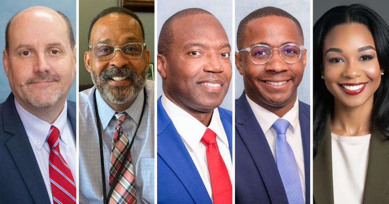 Internal applicants for Beaumont City Manager, from left to right: Boone, Coleman, Ellis, Haynes, Reed