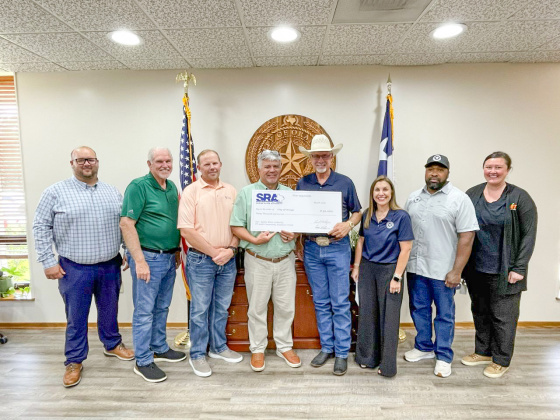 The Sabine River Authority (SRA) presented a $30,000 grant supporting improvements to the city's water system. Courtesy image.