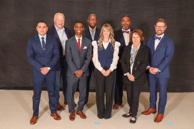 The new Board of Managers appointed by TEA, from left to right: Elias Ibarra, Daniel Parker, Dariian Graves, Arthur Louis Jr., Sandi Massey, Desmond Bridges Sr., Laurie Leister and Jeff Wheeler